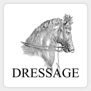 Dressage Horse Illustration with Text Magnet